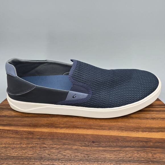 Olukai Lae'ahi Shoes Mens 15 Navy Blue Mesh Slip On Comfort Casual Beach Loafers - Picture 1 of 8
